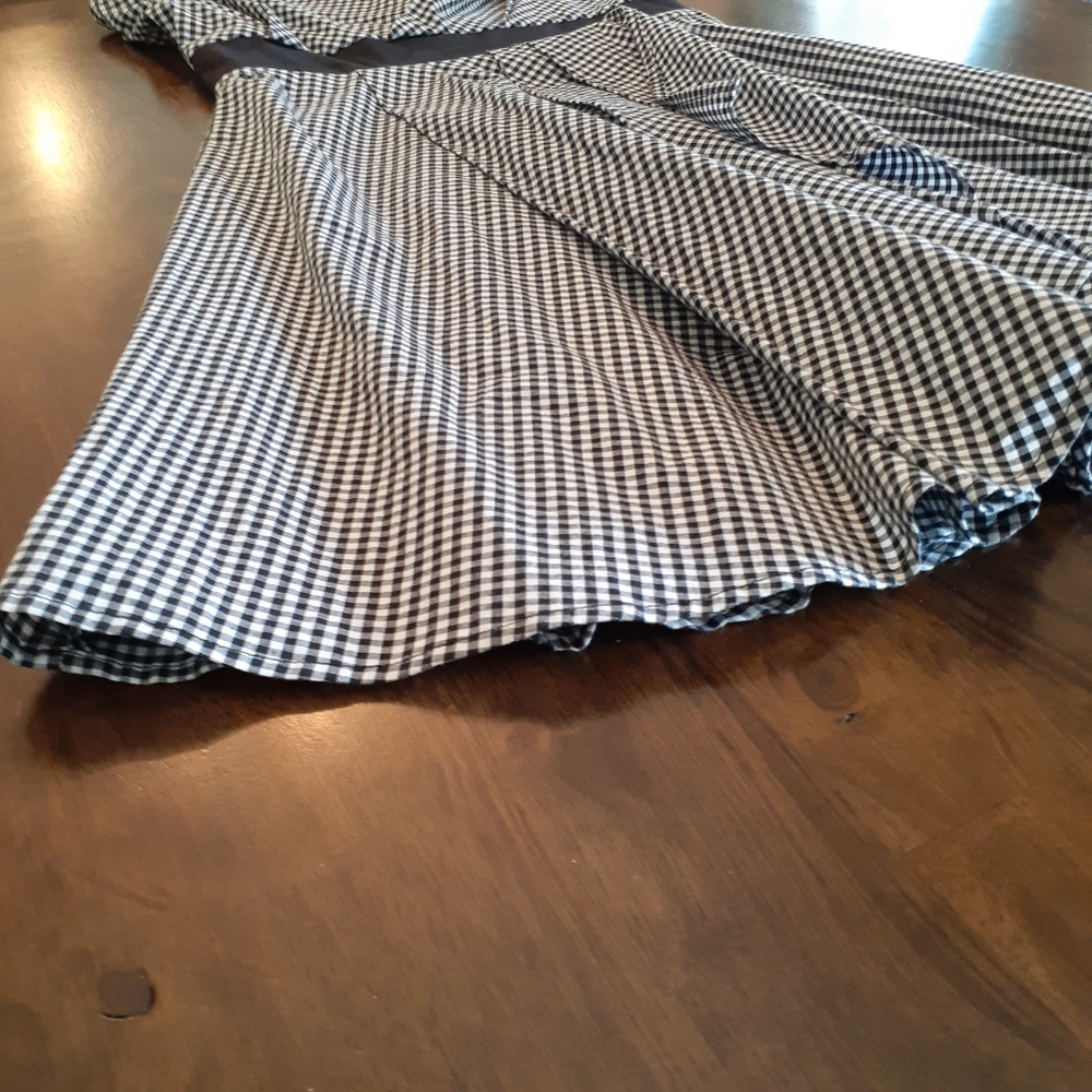 Black and White Gingham Strapless Dress - Picture 3 of 8